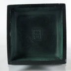Japanese Cast Iron Vase Kabin Vtg Ikebana Flower Arrangement Green Floral PX722