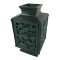 Japanese Cast Iron Vase Kabin Vtg Ikebana Flower Arrangement Green Floral PX722