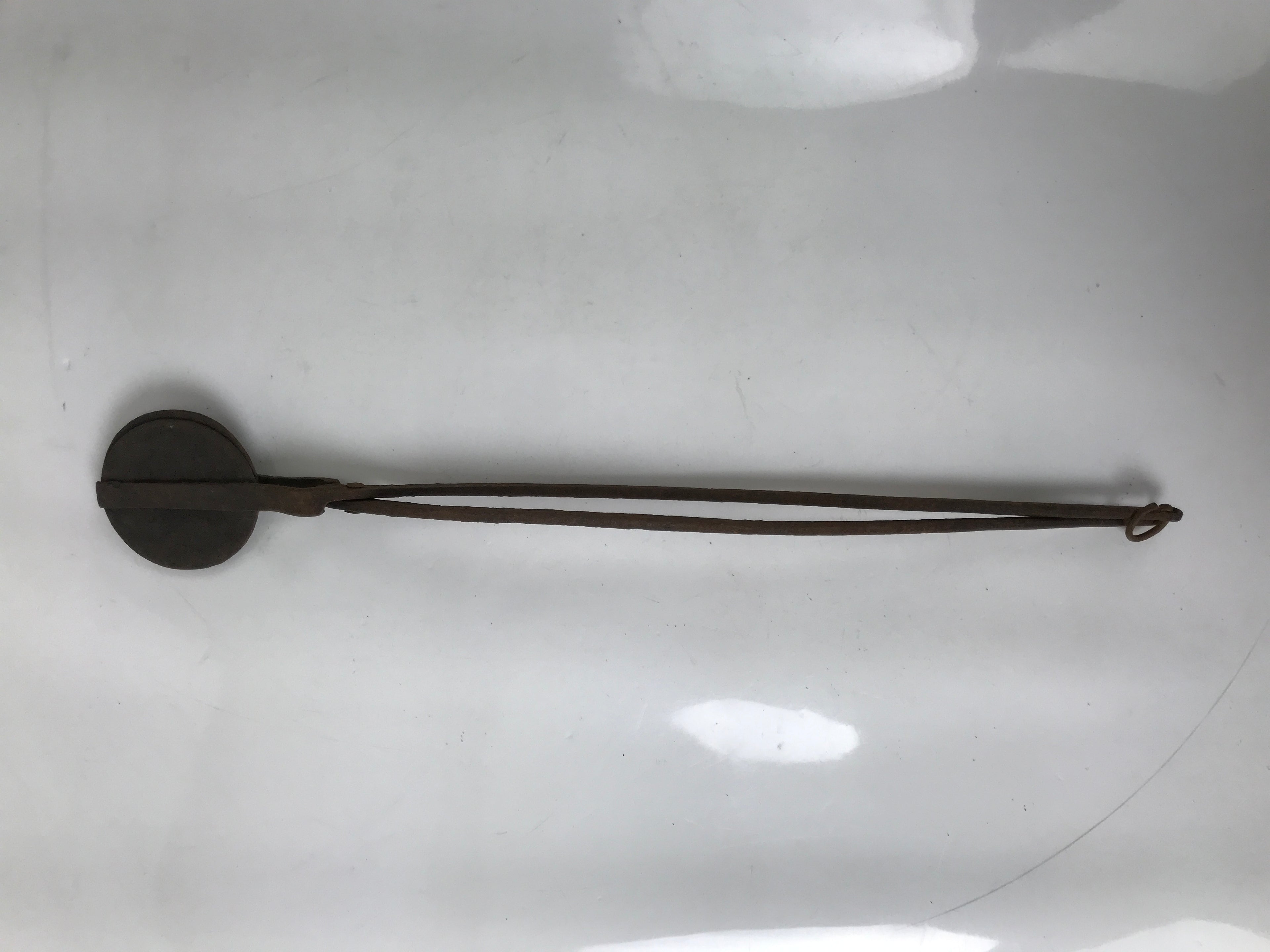 Japanese Cast Iron Yaki-In Branding Press Stamp Vtg Sweets Chrysanthemum T152