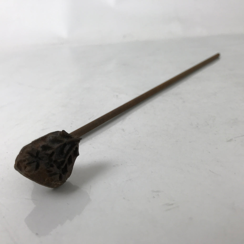 Japanese Cast Iron Yaki-In Branding Stamp Craft Sweets Carnation Nadeshiko T136