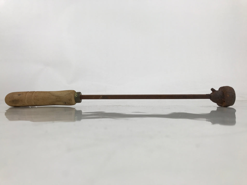 Japanese Cast Iron Yaki-In Branding Stamp Vtg Wood Craft Sweet Kanji Bubble T167