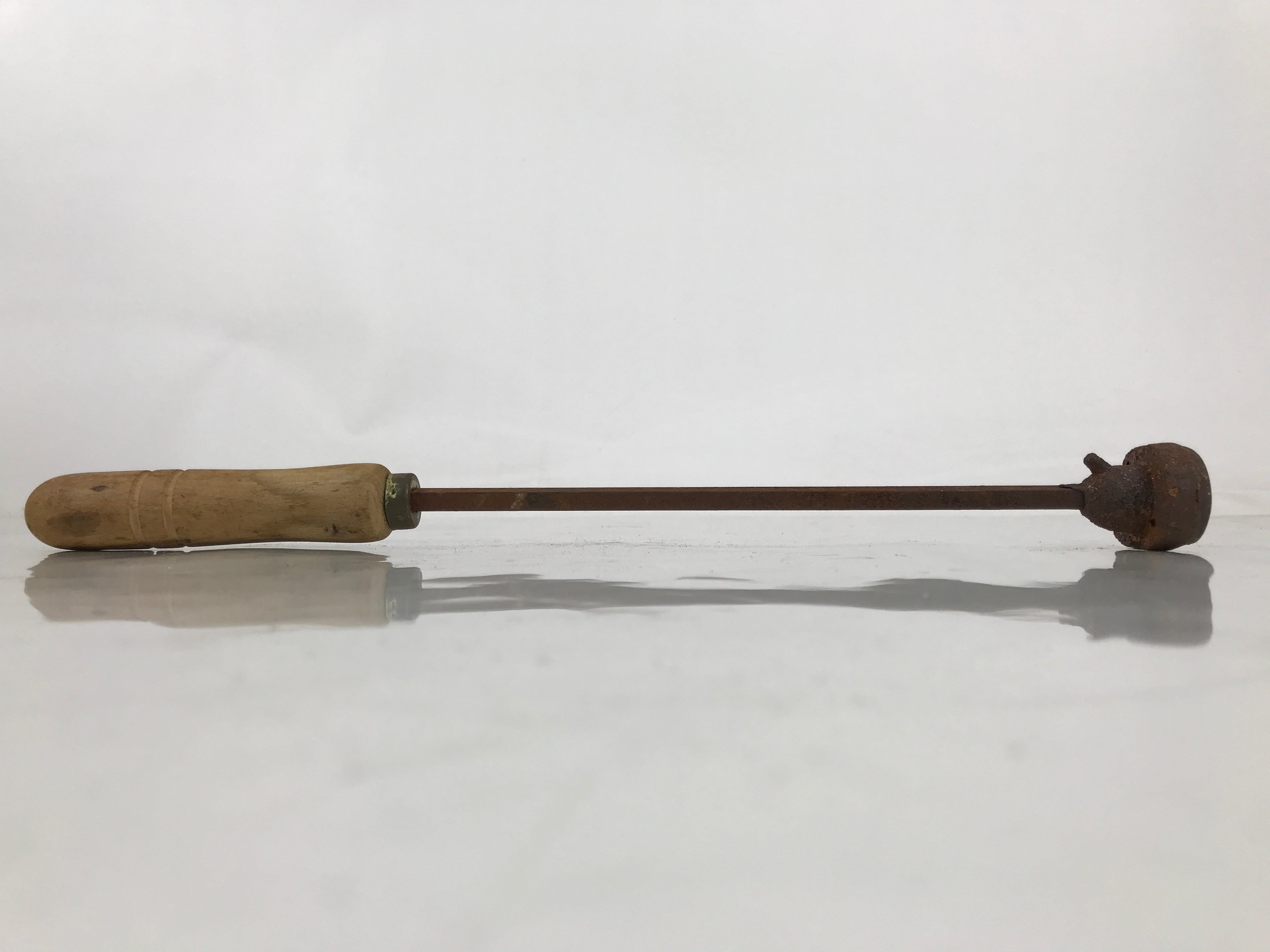 Japanese Cast Iron Yaki-In Branding Stamp Vtg Wood Craft Sweet Kanji Bubble T167