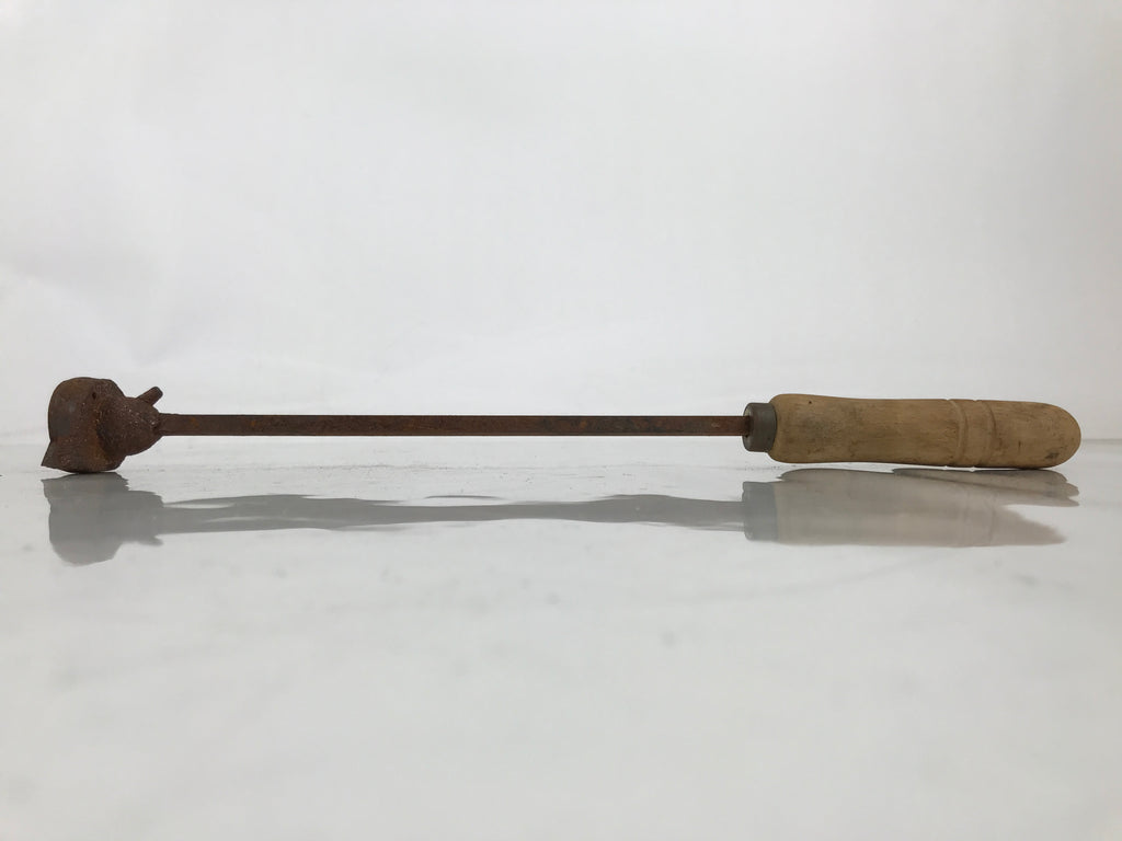 Japanese Cast Iron Yaki-In Branding Stamp Vtg Wood Craft Sweet Kanji Bubble T167