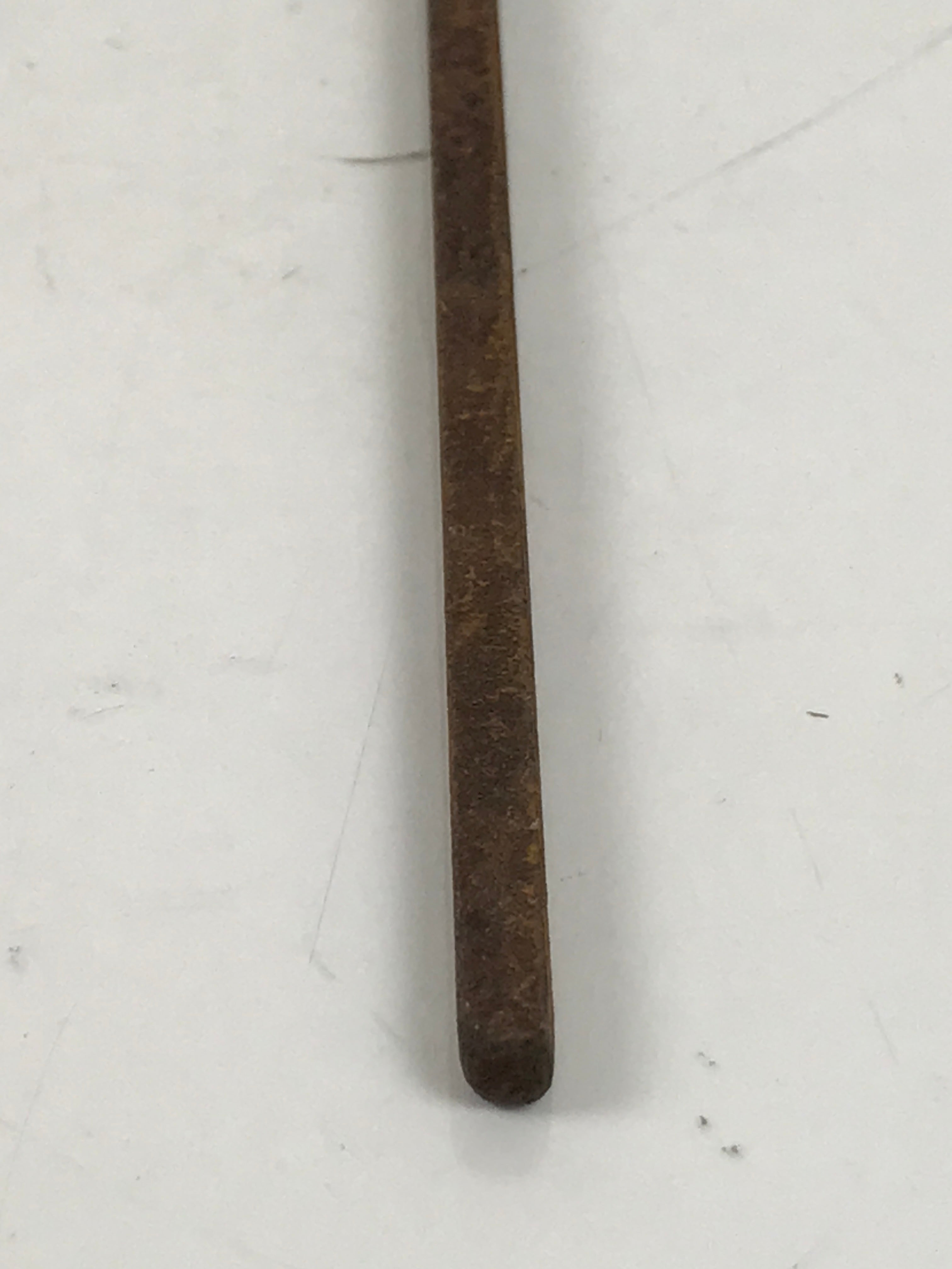 Japanese Cast Iron Yaki-In Branding Stamp Vtg Wood Craft Sweet Kanji Uchiwa T153