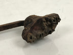 Japanese Cast Iron Yaki-In Branding Stamp Vtg Wood Craft Sweet Kanji Uchiwa T161