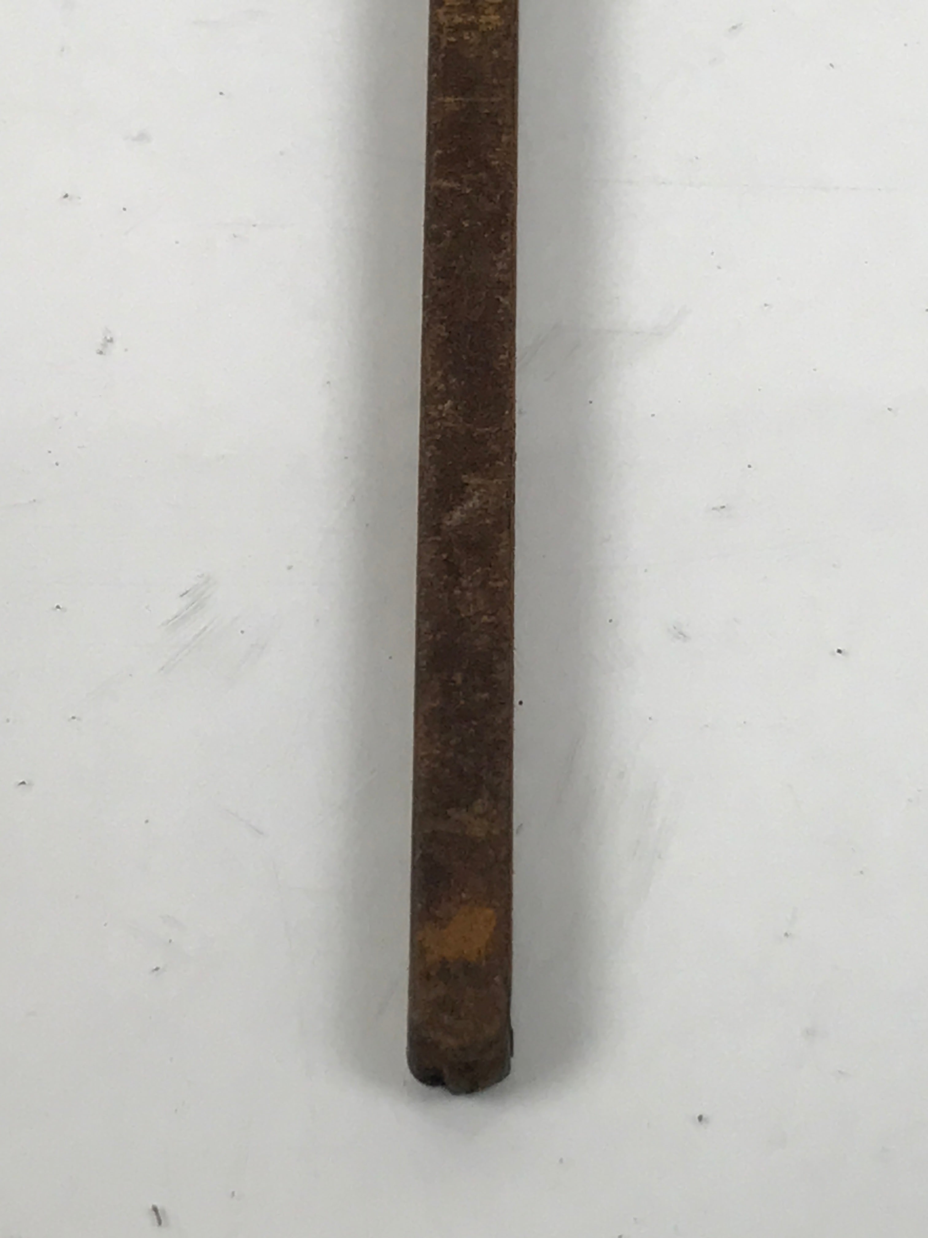 Japanese Cast Iron Yaki-In Branding Stamp Vtg Wood Craft Sweet Kanji Uchiwa T164