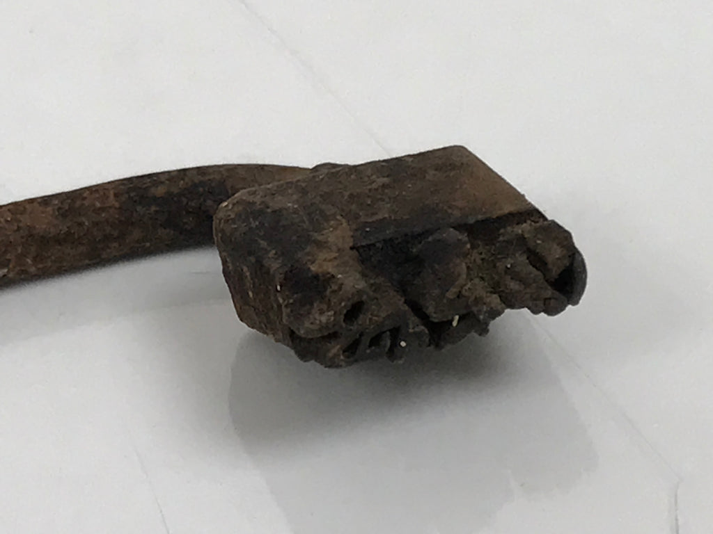 Japanese Cast Iron Yaki-In Branding Stamp Vtg Wood Craft Sweet Power Kanji T155