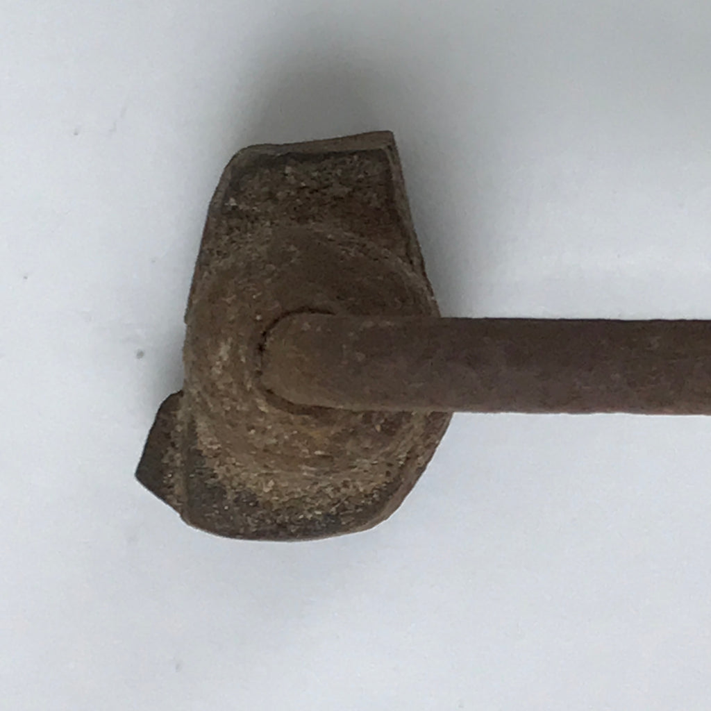 Japanese Cast Iron Yaki-In Branding Stamp Vtg Wood Craft Sweets Broom Rake T151