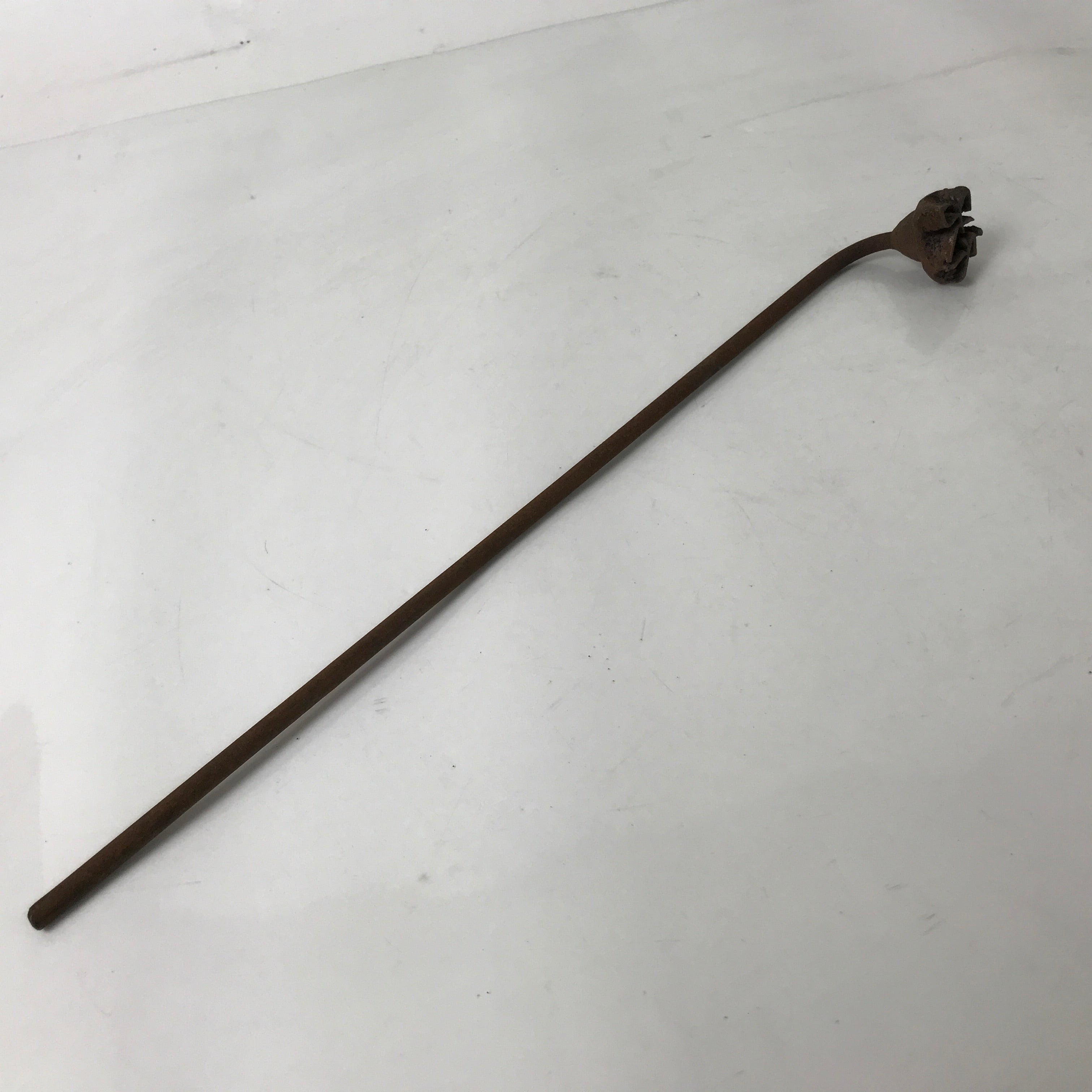 Japanese Cast Iron Yaki-In Branding Stamp Vtg Wood Craft Sweets Kanji Iwai T127