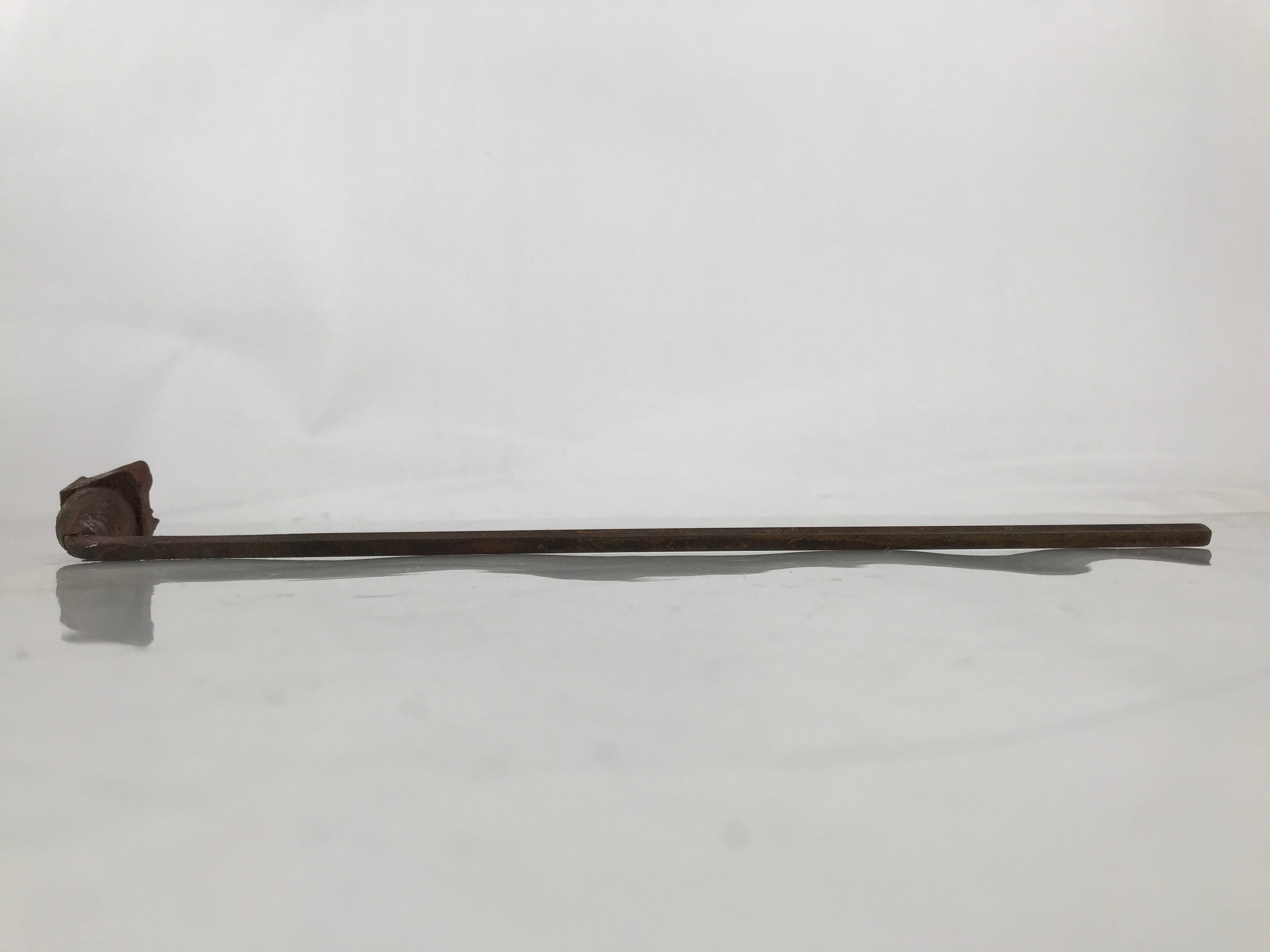 Japanese Cast Iron Yaki-In Branding Stamp Vtg Wood Craft Sweets Kanji Iwai T162
