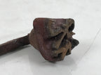 Japanese Cast Iron Yaki-In Branding Stamp Vtg Wood Craft Sweets Kanji Iwai T162