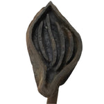 Japanese Cast Iron Yaki-In Branding Stamp Vtg Wood Craft Sweets Lotus Bud T137