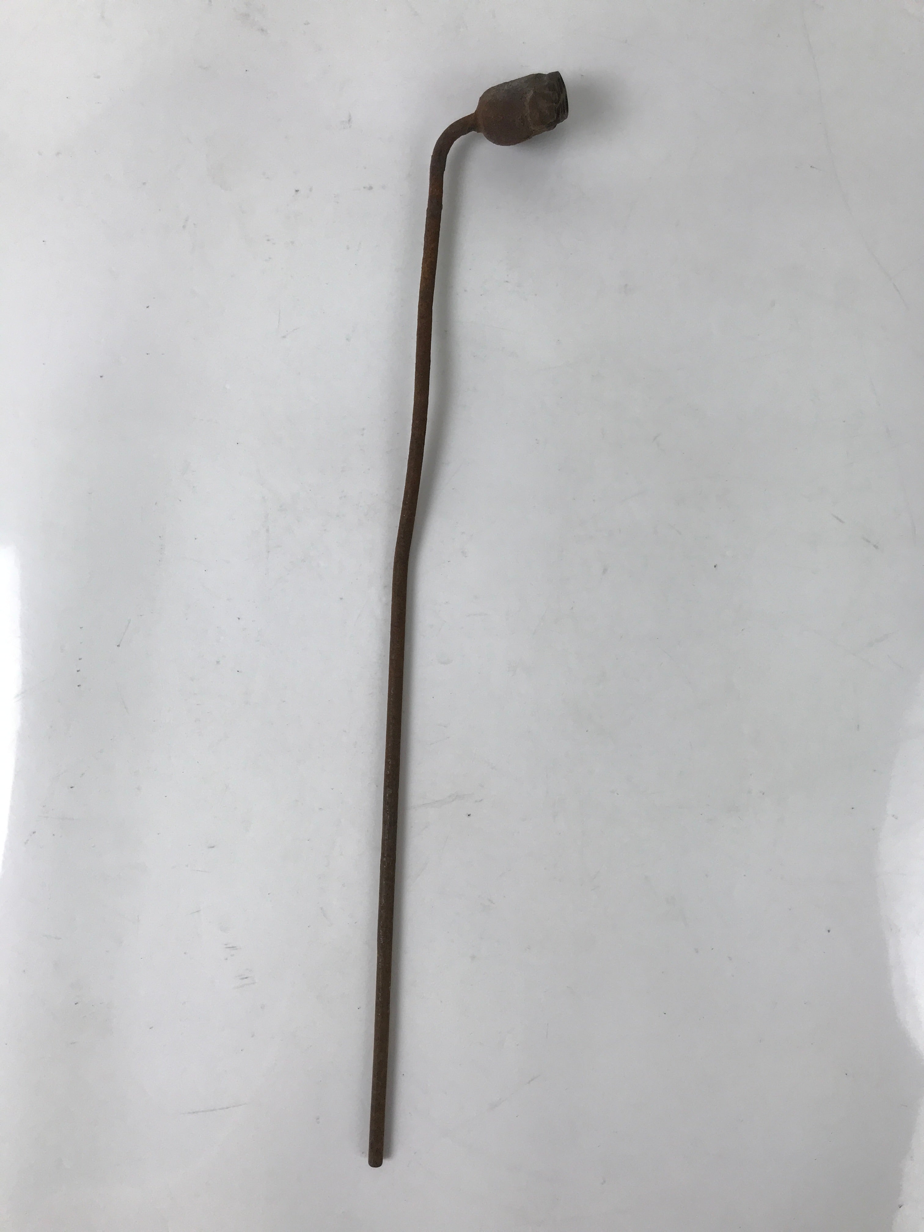 Japanese Cast Iron Yaki-In Branding Stamp Vtg Wood Craft Sweets Lotus Pod T140