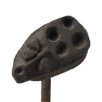 Japanese Cast Iron Yaki-In Branding Stamp Vtg Wood Craft Sweets Lotus Pod T140