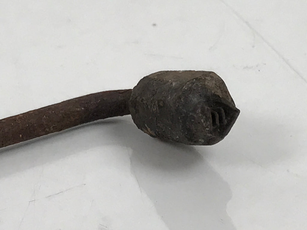 Japanese Cast Iron Yaki-In Branding Stamp Vtg Wood Craft Sweets Small Kanji T157
