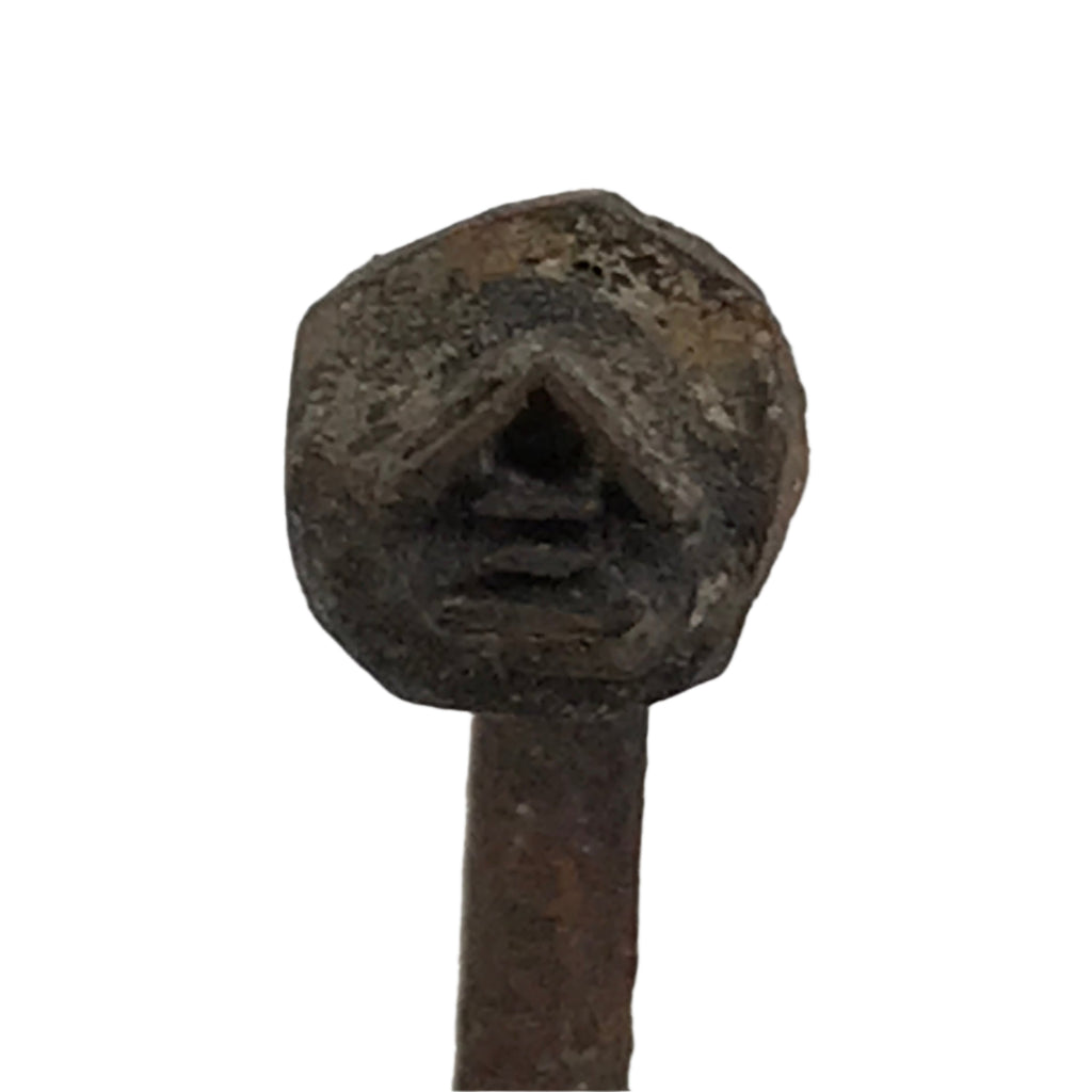 Japanese Cast Iron Yaki-In Branding Stamp Vtg Wood Craft Sweets Small Kanji T157