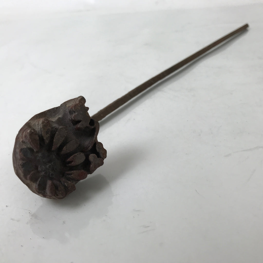 Japanese Cast Iron Yaki-In Branding Stamp Wood Craft Sweets Chrysanthemum T148