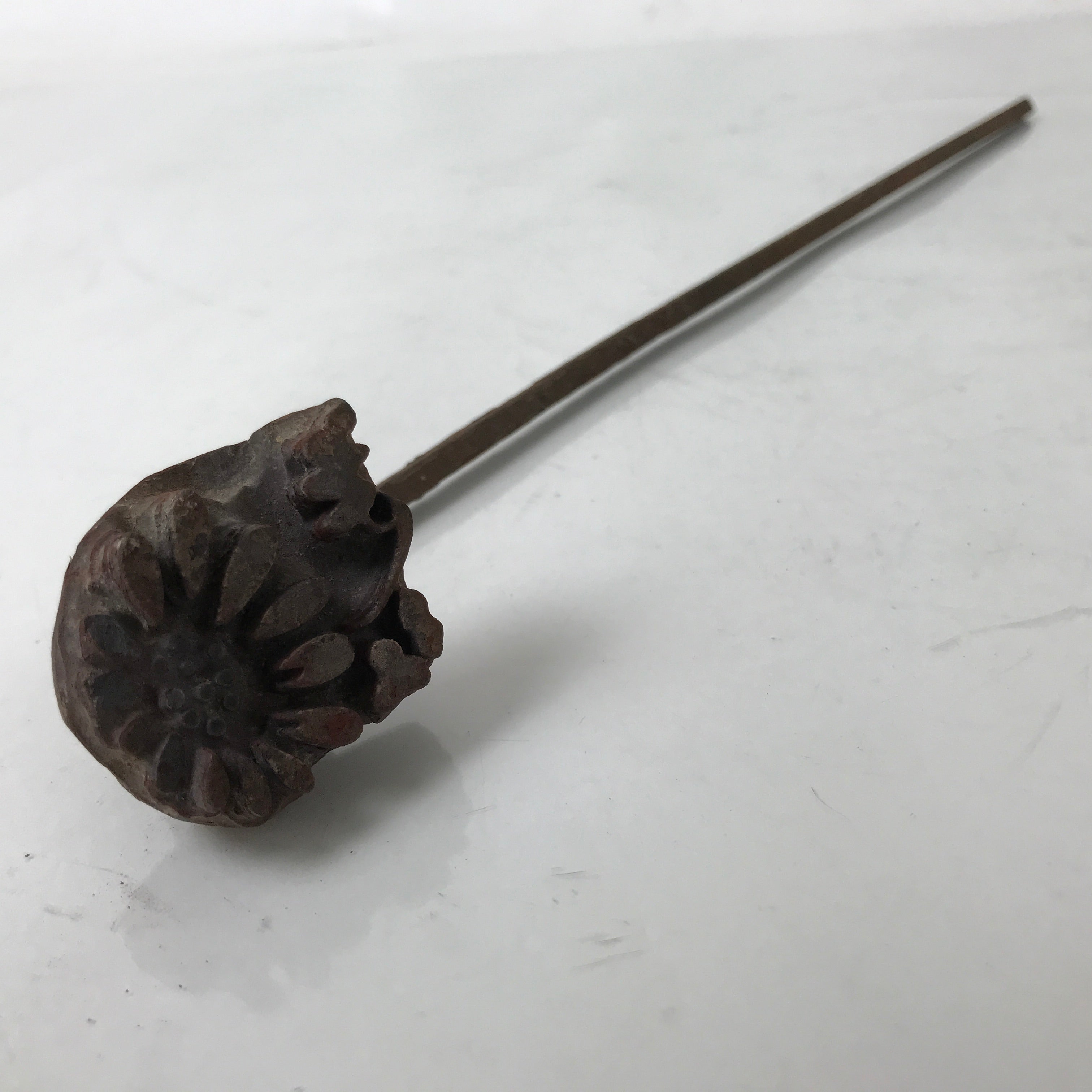 Japanese Cast Iron Yaki-In Branding Stamp Wood Craft Sweets Chrysanthemum T148