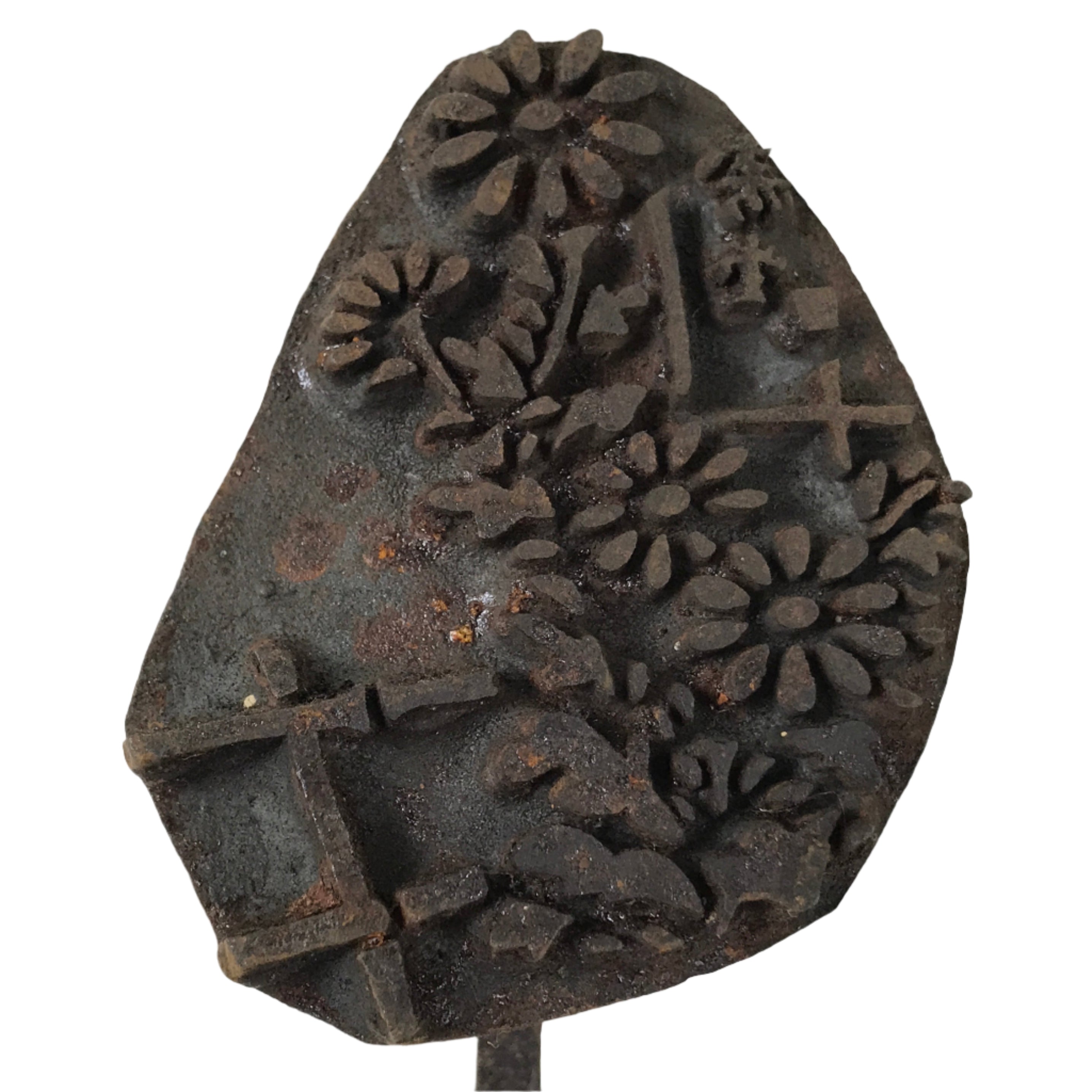 Japanese Cast Iron Yaki-In Branding Stamp Wood Craft Sweets Flower Garden T131