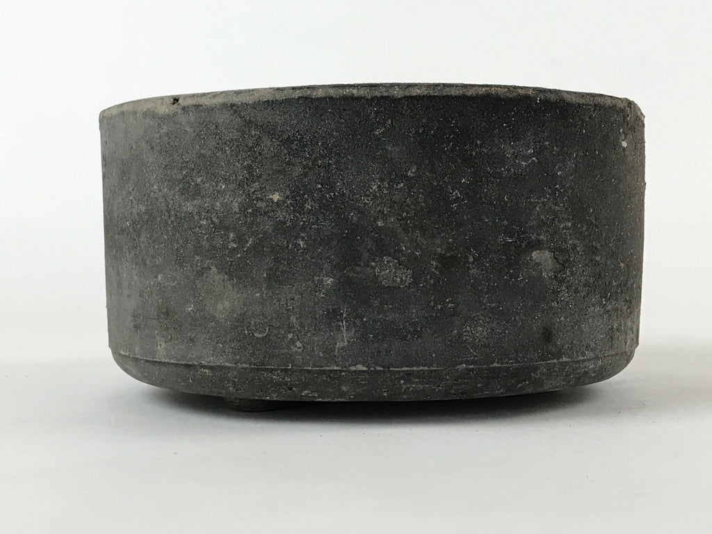 Japanese Cement Ashtay Haizara Hibachi Brazier Vtg Gray Incense Burner JK610