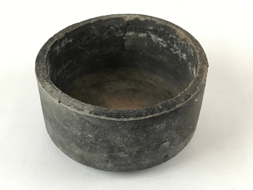 Japanese Cement Ashtay Haizara Hibachi Brazier Vtg Gray Incense Burner JK610