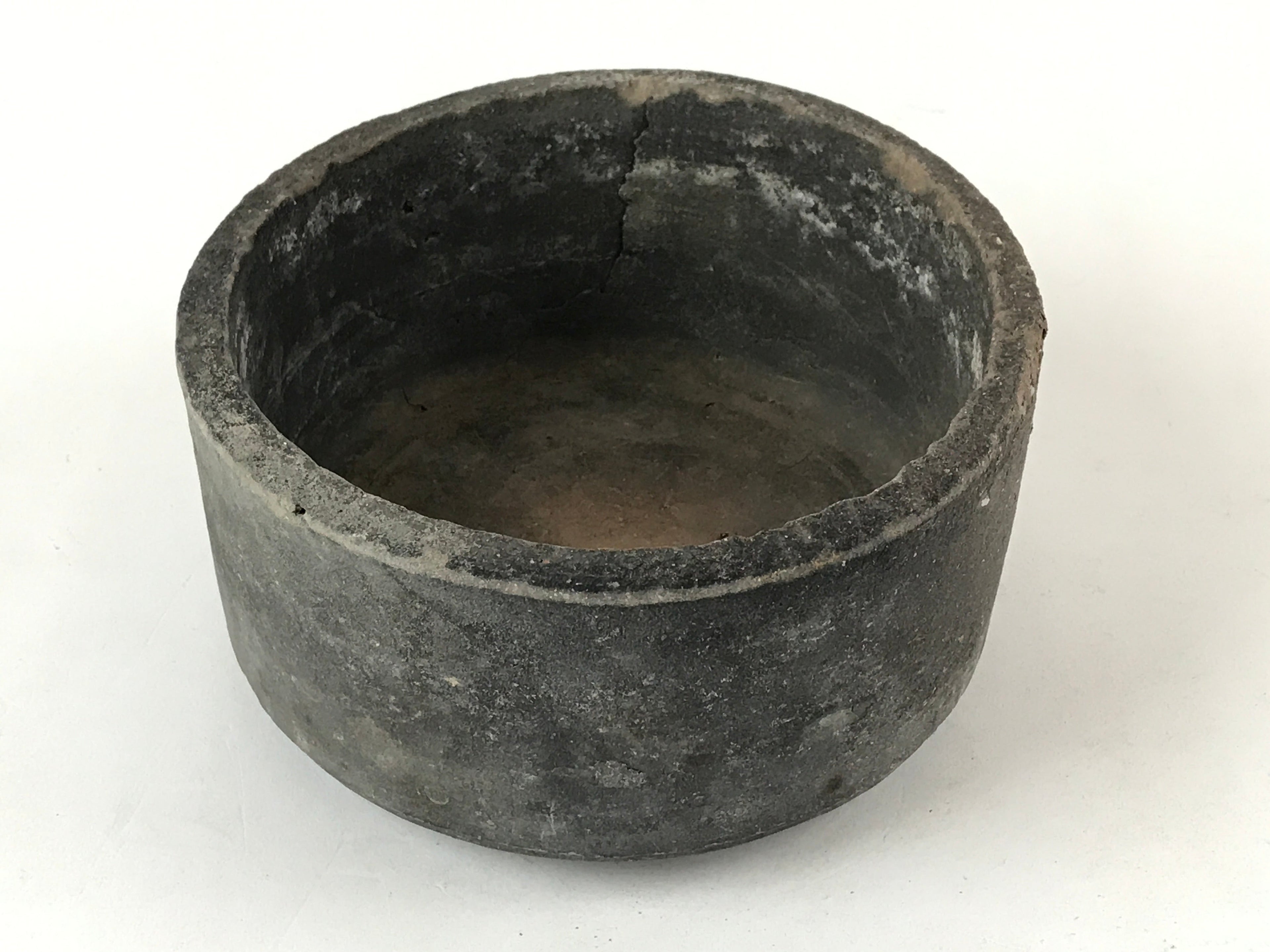 Japanese Cement Ashtay Haizara Hibachi Brazier Vtg Gray Incense Burner JK610