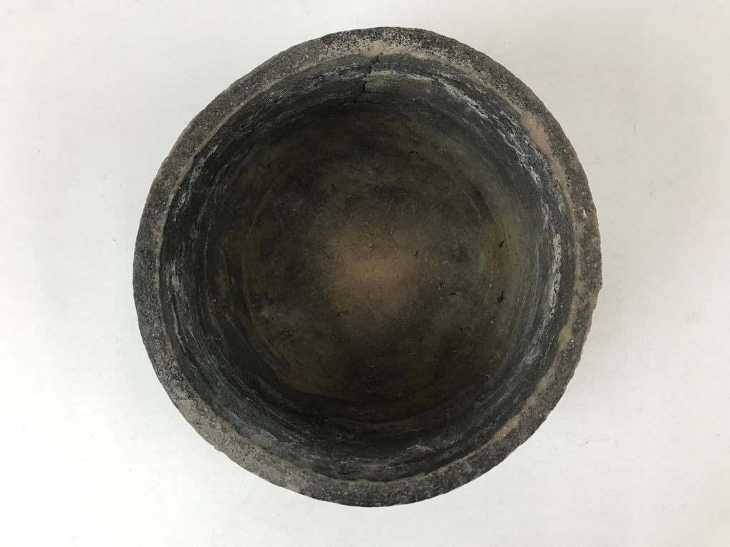 Japanese Cement Ashtay Haizara Hibachi Brazier Vtg Gray Incense Burner JK610