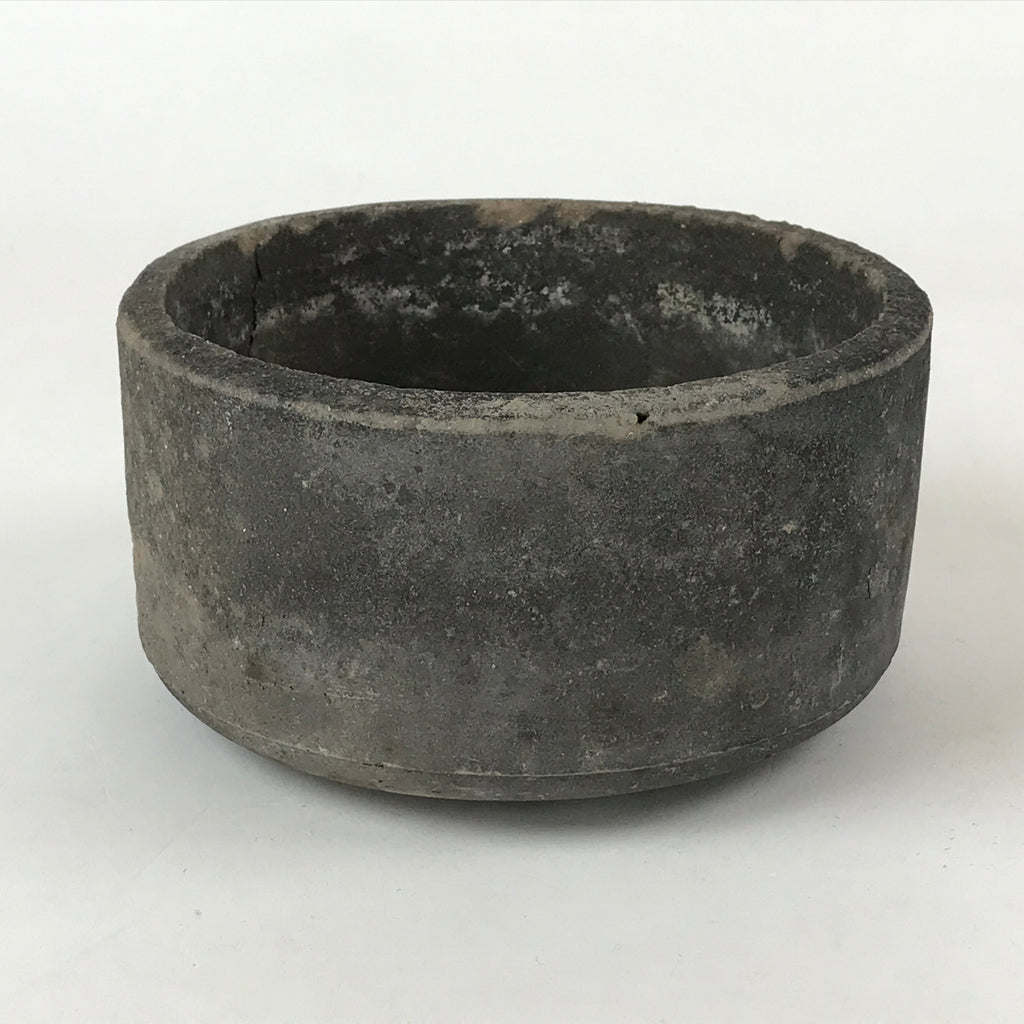 Japanese Cement Ashtay Haizara Hibachi Brazier Vtg Gray Incense Burner JK610
