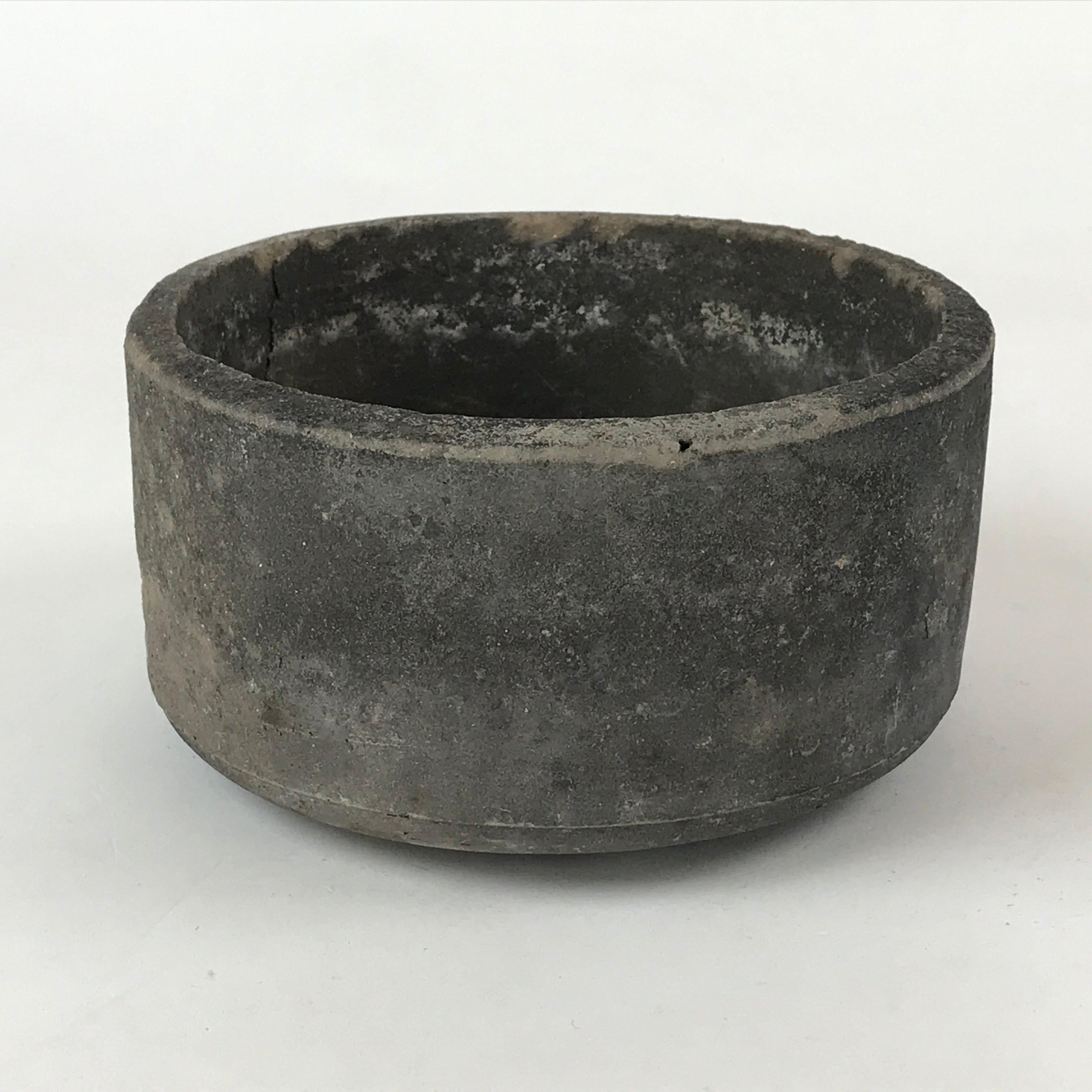 Japanese Cement Ashtay Haizara Hibachi Brazier Vtg Gray Incense Burner JK610