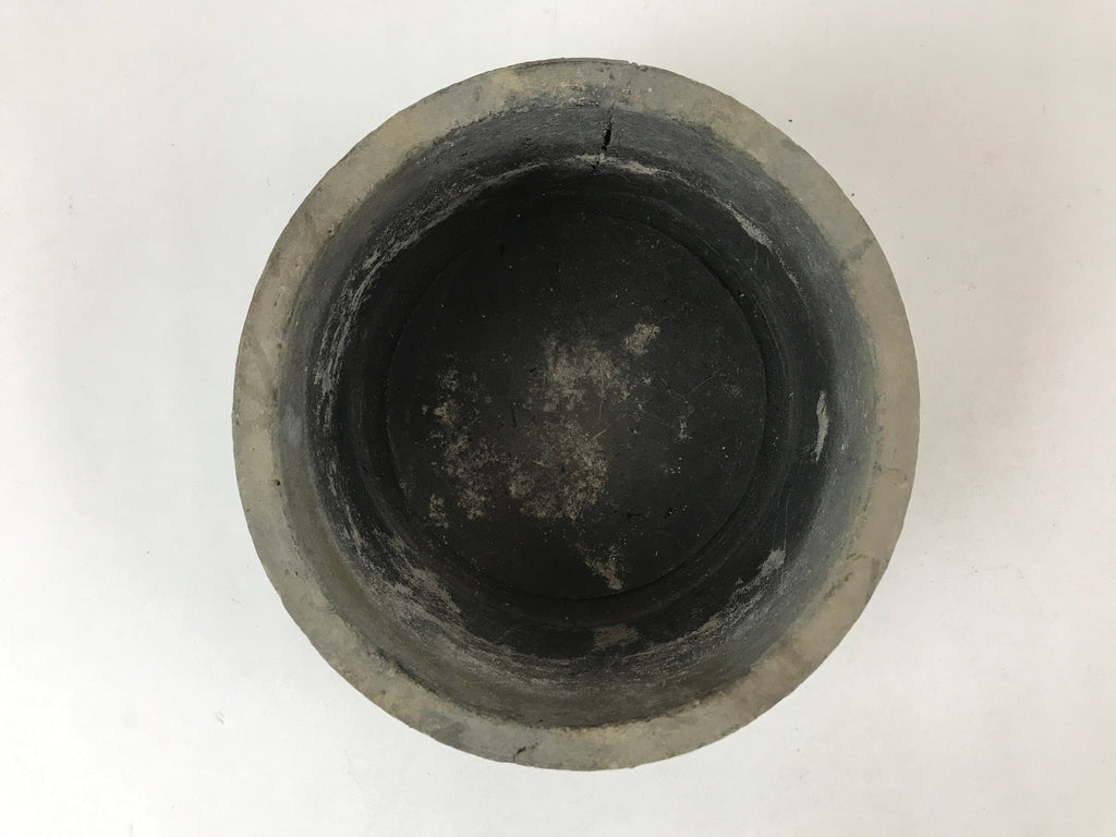 Japanese Cement Ashtay Haizara Hibachi Brazier Vtg Gray Incense Burner JK611