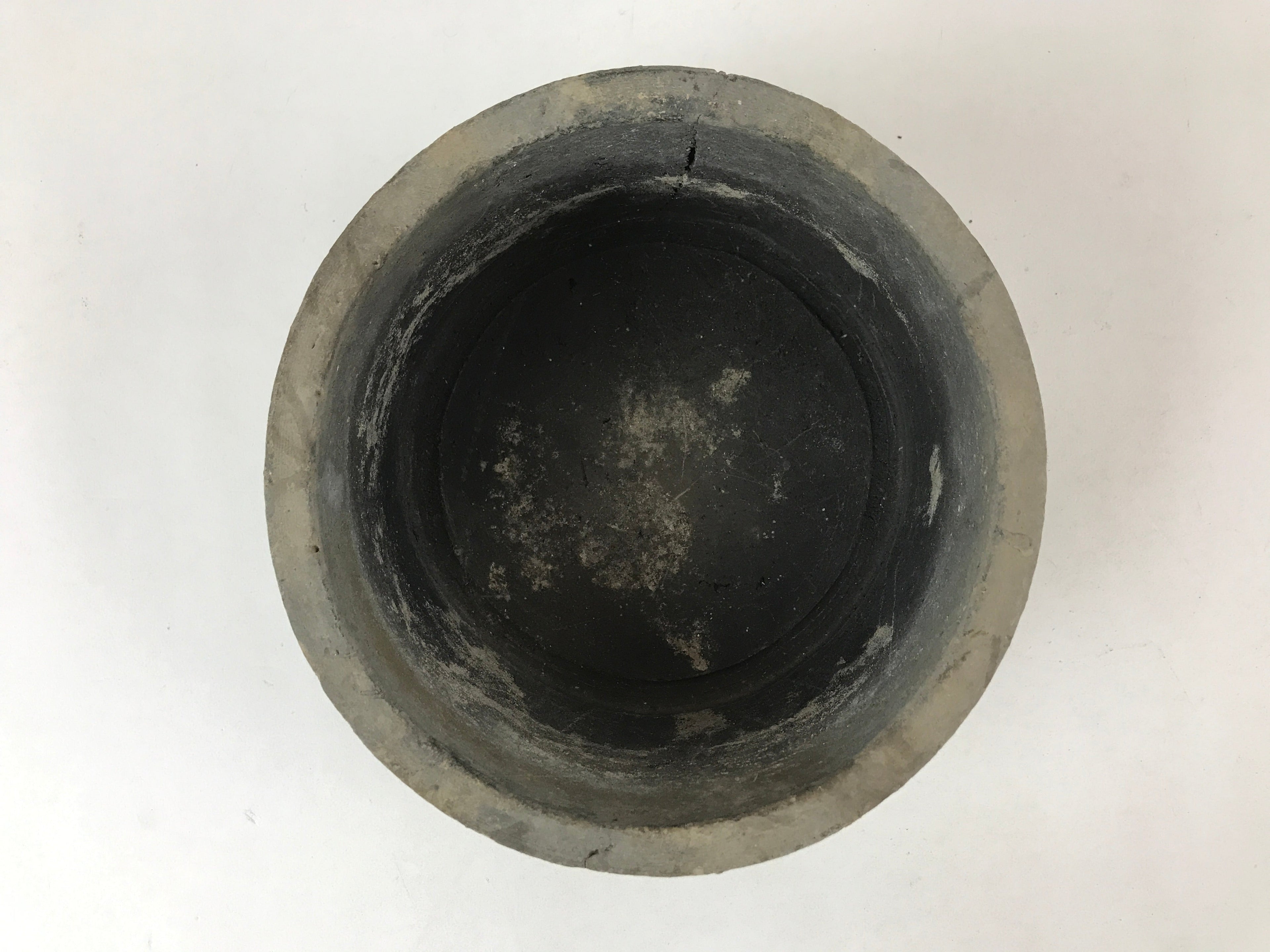 Japanese Cement Ashtay Haizara Hibachi Brazier Vtg Gray Incense Burner JK611