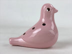 Japanese Ceramic 6-Hole Pigeon Ocarina Vtg Hato Musical Instrument Pink BD950