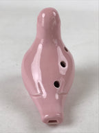Japanese Ceramic 6-Hole Pigeon Ocarina Vtg Hato Musical Instrument Pink BD950