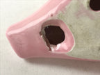 Japanese Ceramic 6-Hole Pigeon Ocarina Vtg Hato Musical Instrument Pink BD950