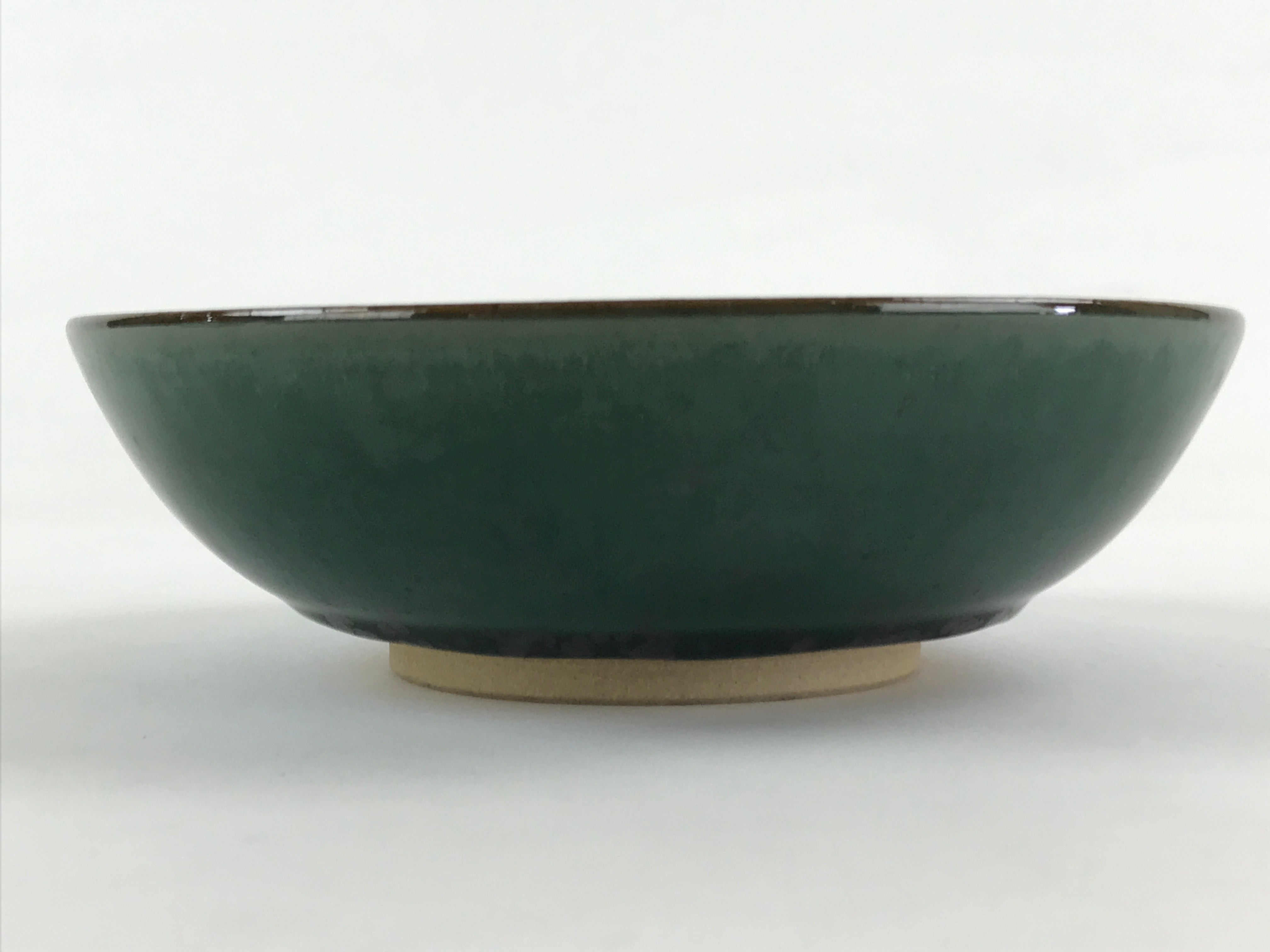 Japanese Ceramic Agano Ware Bowl Kashiki Vtg Kosyu Kiln Tea Ceremony Green PX691