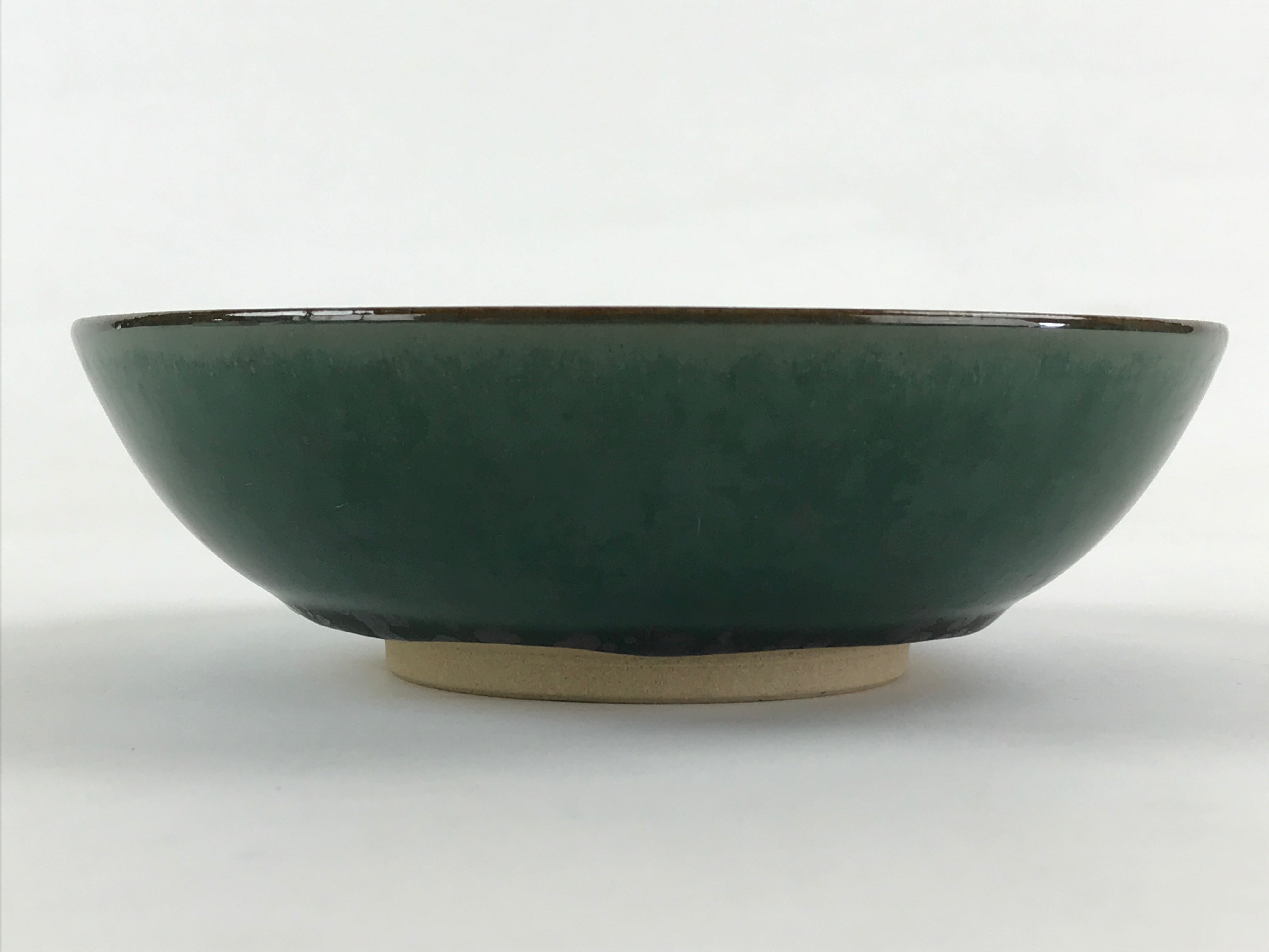 Japanese Ceramic Agano Ware Bowl Kashiki Vtg Kosyu Kiln Tea Ceremony Green PX691