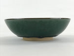 Japanese Ceramic Agano Ware Bowl Kashiki Vtg Kosyu Kiln Tea Ceremony Green PX691