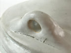 Japanese Ceramic Barrel Sake Bottle Kayoi-Tokkuri Vtg White Blue Kanji TS583