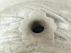 Japanese Ceramic Barrel Sake Bottle Kayoi-Tokkuri Vtg White Blue Kanji TS583