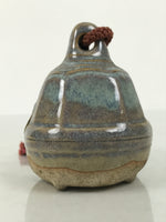 Japanese Ceramic Bell Dorei Vtg Tsuchi-Suzu Classic Shape Blue Glaze DR687