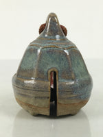 Japanese Ceramic Bell Dorei Vtg Tsuchi-Suzu Classic Shape Blue Glaze DR687