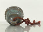 Japanese Ceramic Bell Dorei Vtg Tsuchi-Suzu Classic Shape Blue Glaze DR687