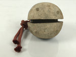 Japanese Ceramic Bell Dorei Vtg Tsuchi-Suzu Classic Shape Blue Glaze DR687