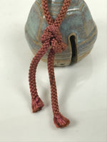 Japanese Ceramic Bell Dorei Vtg Tsuchi-Suzu Classic Shape Blue Glaze DR687