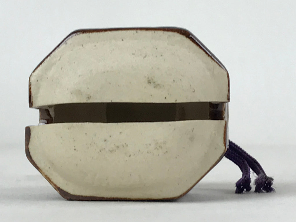 Japanese Ceramic Bell Dorei Vtg Tsuchi-Suzu Station Ekirei Amulet Brown DR512