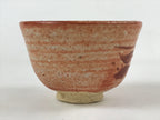 Japanese Ceramic Beni Shino Ware Green Tea Bowl Vtg Orange Matcha Chawan PX710