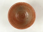 Japanese Ceramic Beni Shino Ware Green Tea Bowl Vtg Orange Matcha Chawan PX710