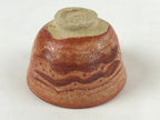 Japanese Ceramic Beni Shino Ware Green Tea Bowl Vtg Orange Matcha Chawan PX710