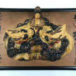 Japanese Ceramic Benzaiten Wall Hanging Art Vtg White Dragon 7 Lucky Gods FL405