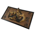 Japanese Ceramic Benzaiten Wall Hanging Art Vtg White Dragon 7 Lucky Gods FL405